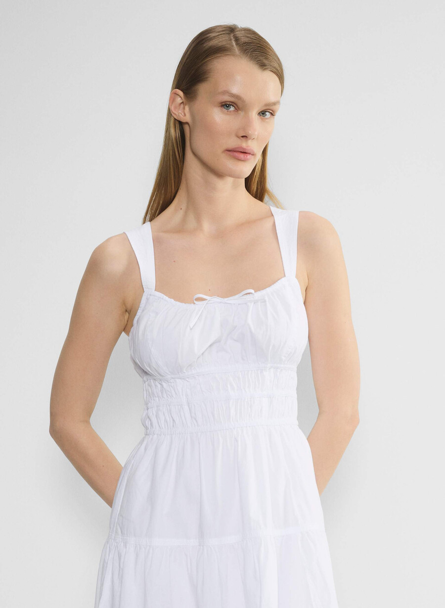 martine poplin midi dress bright white