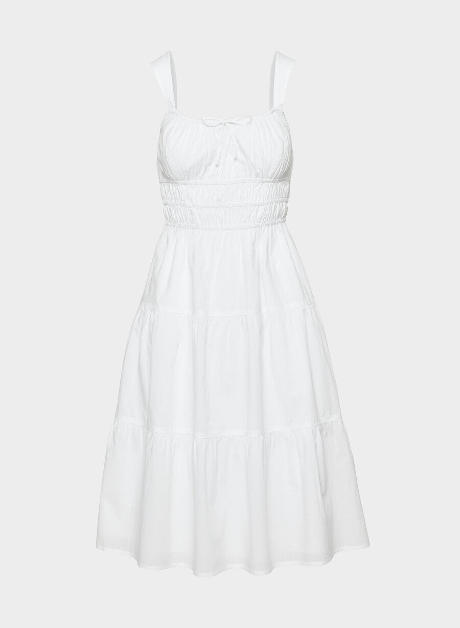 martine poplin midi dress bright white