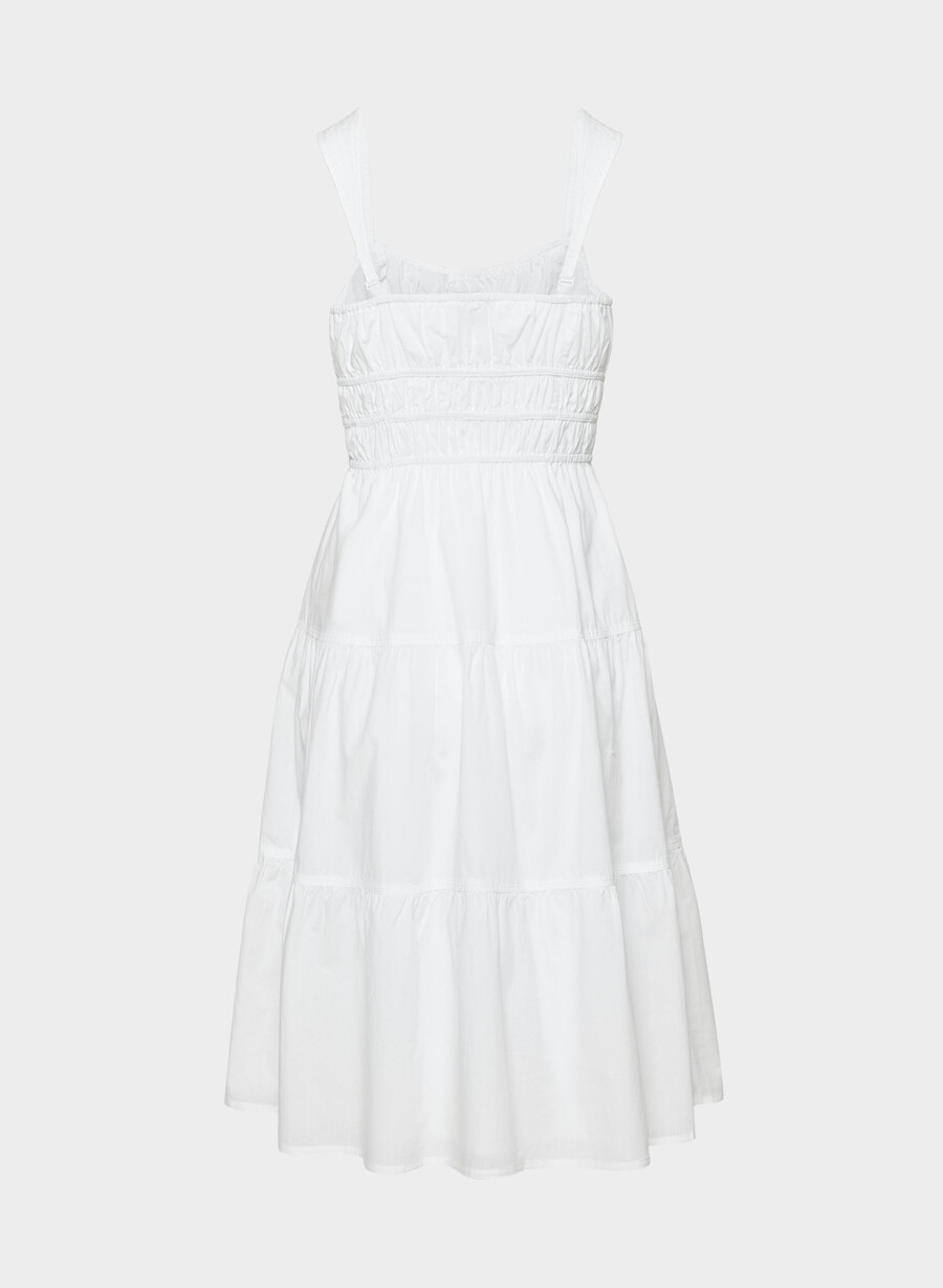 martine poplin midi dress bright white
