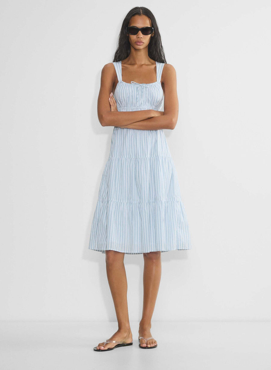 martine poplin midi dress dcln strp glmrcnf b