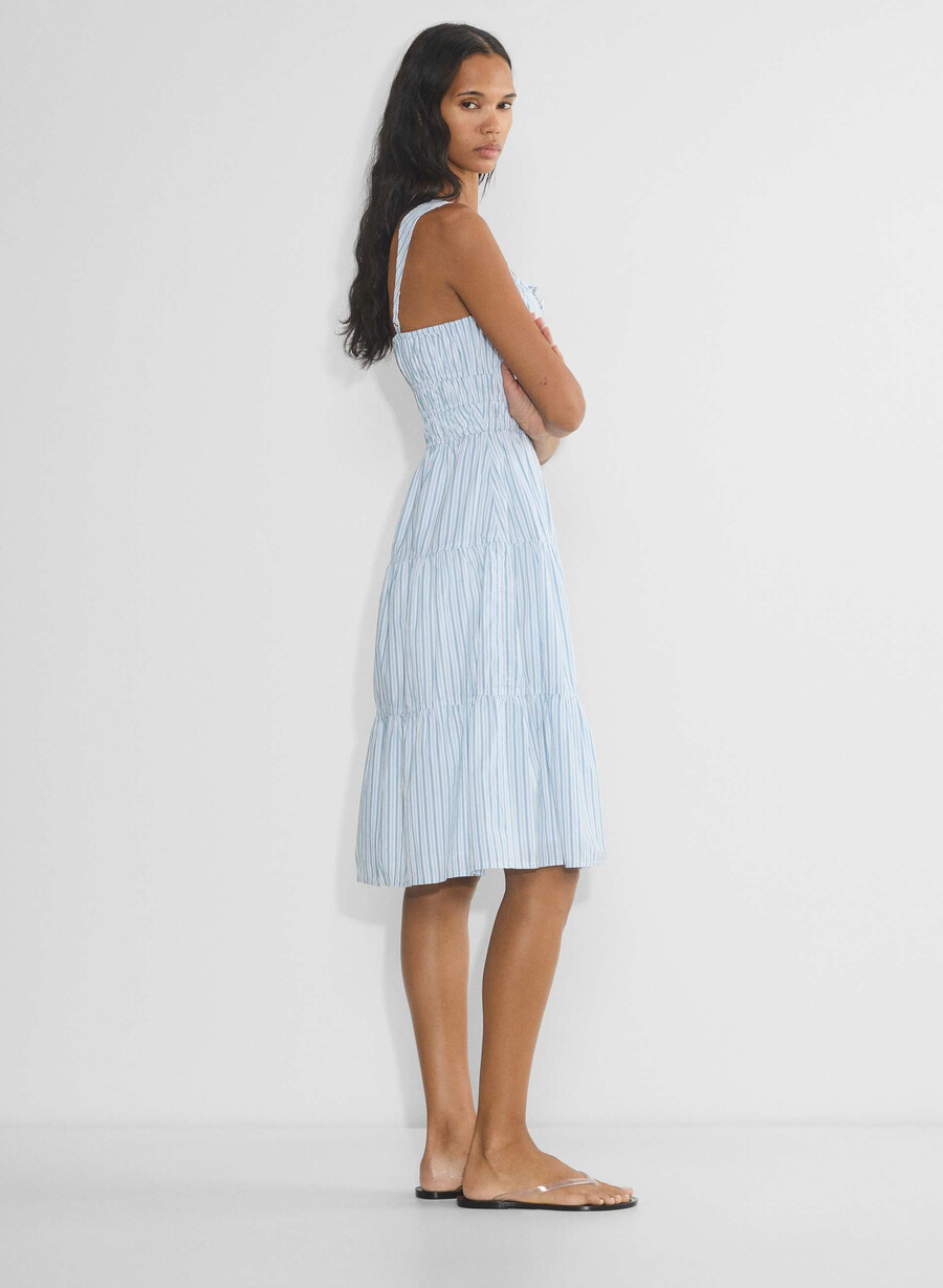 martine poplin midi dress dcln strp glmrcnf b