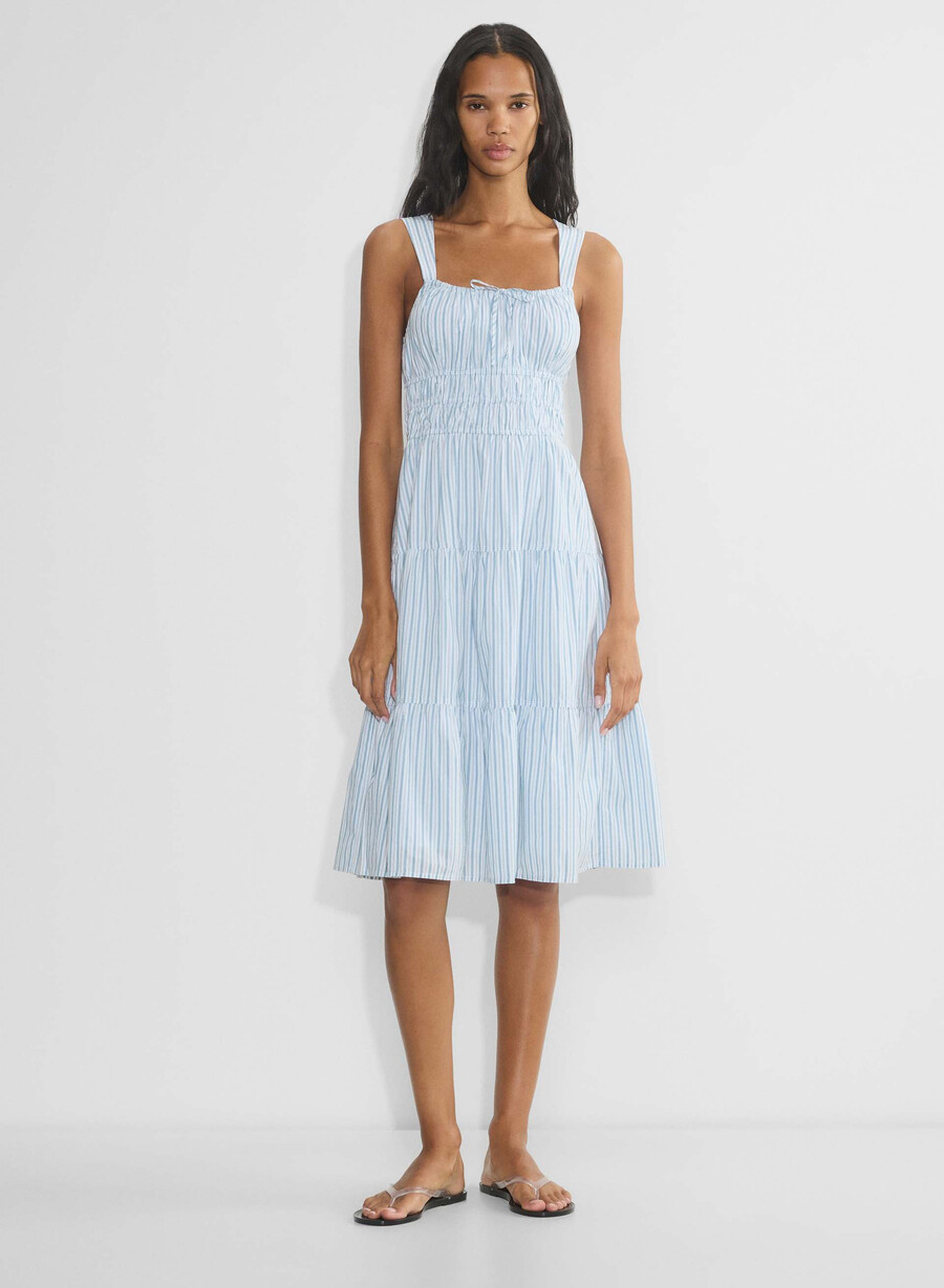 martine poplin midi dress dcln strp glmrcnf b