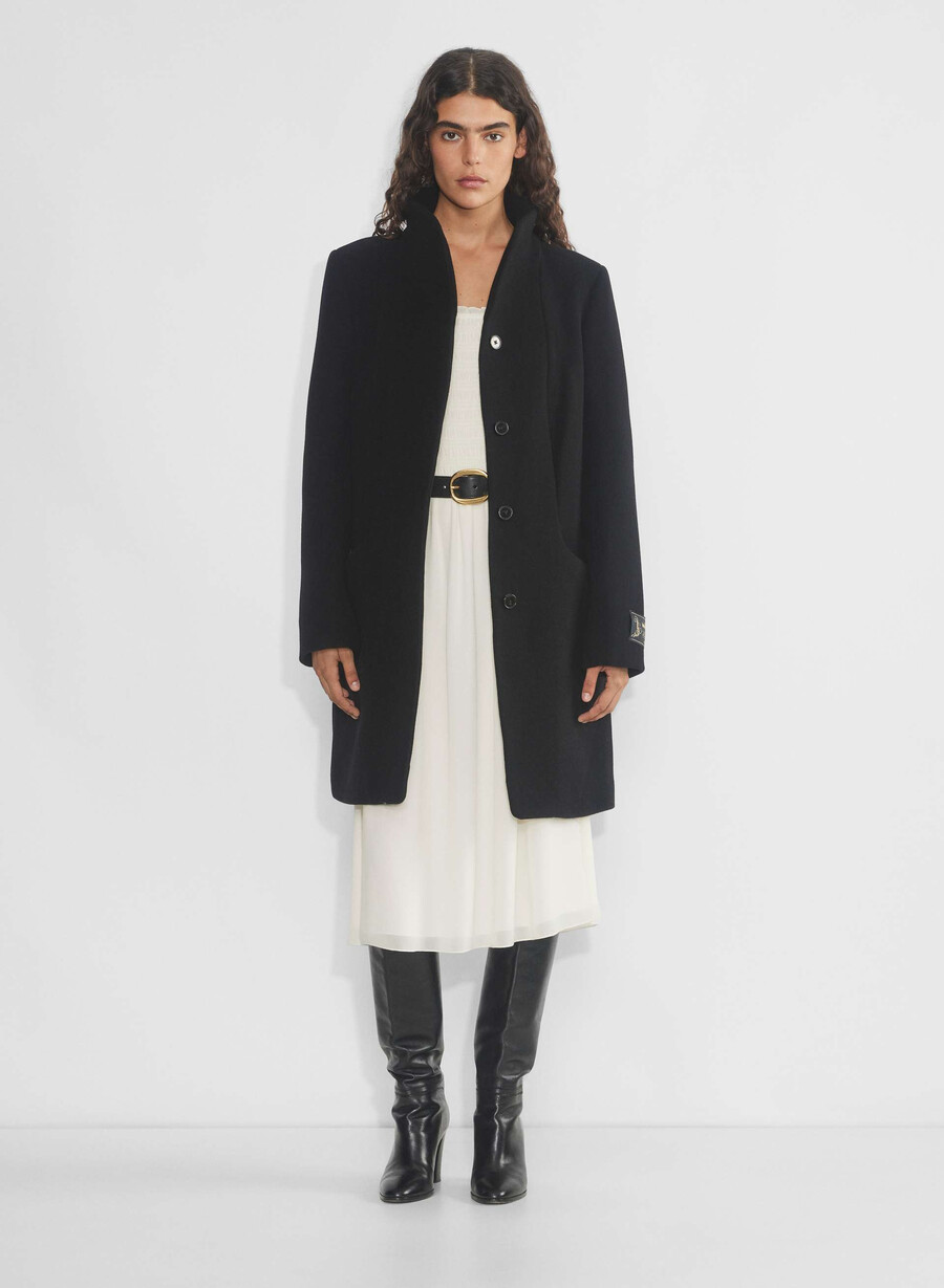 the cocoon coat - soft wool cashmere black