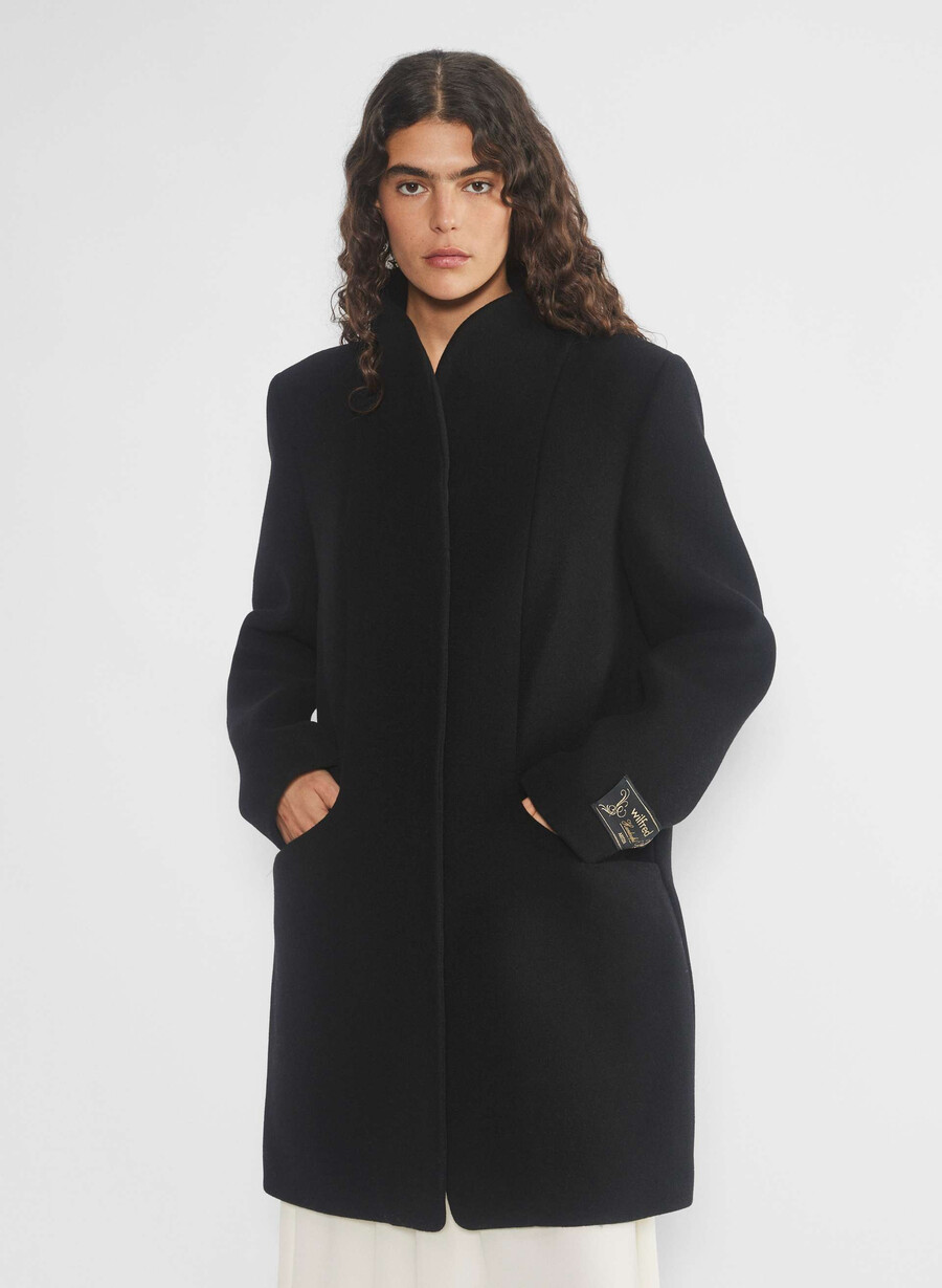 the cocoon coat - soft wool cashmere black