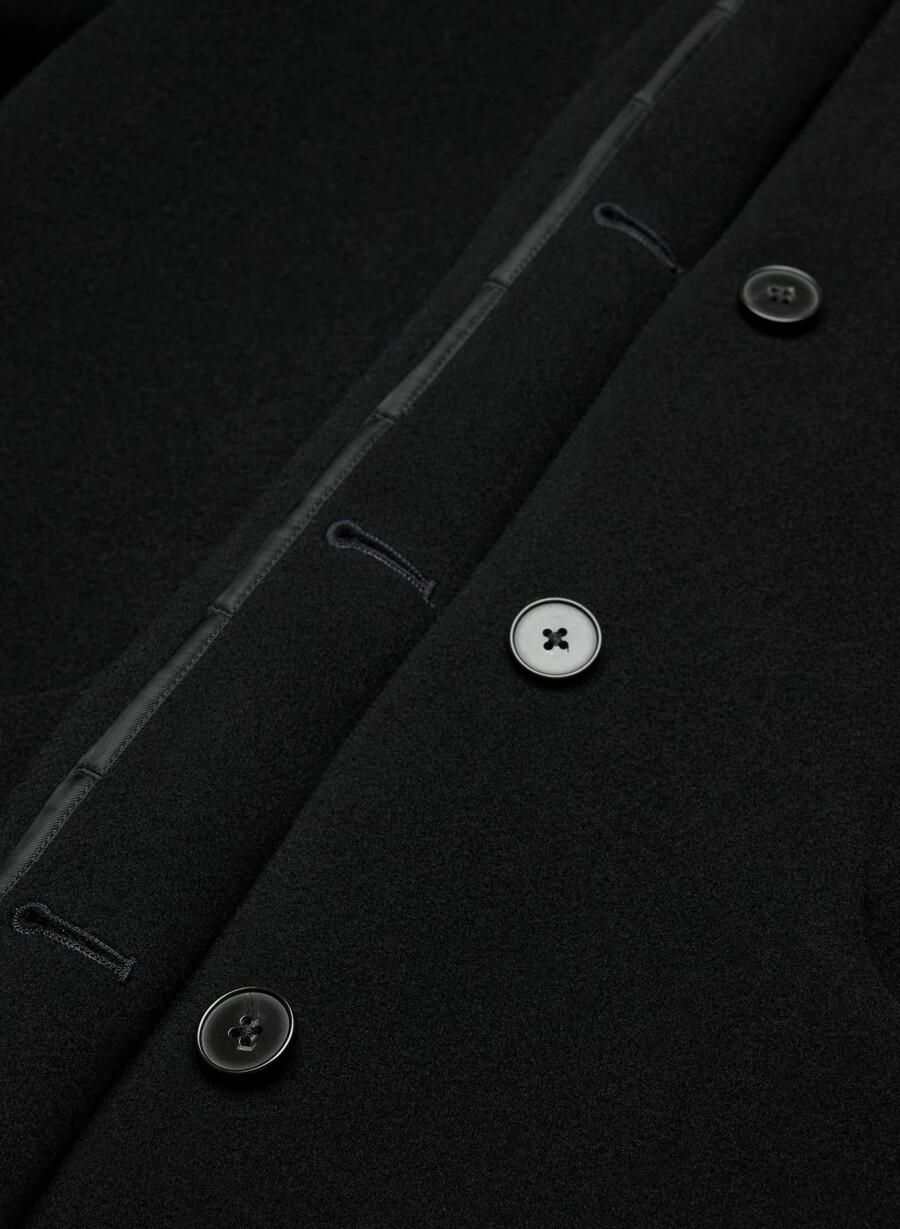 the cocoon coat - soft wool cashmere black