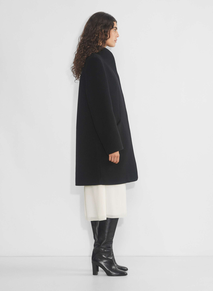 the cocoon coat - soft wool cashmere black