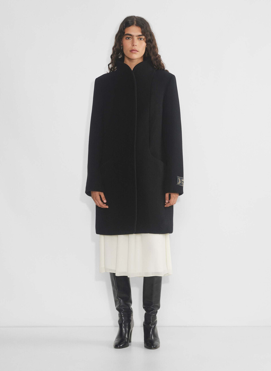 the cocoon coat - soft wool cashmere black