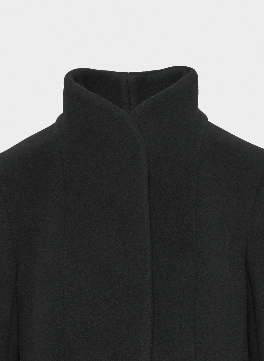 the cocoon coat - soft wool cashmere black