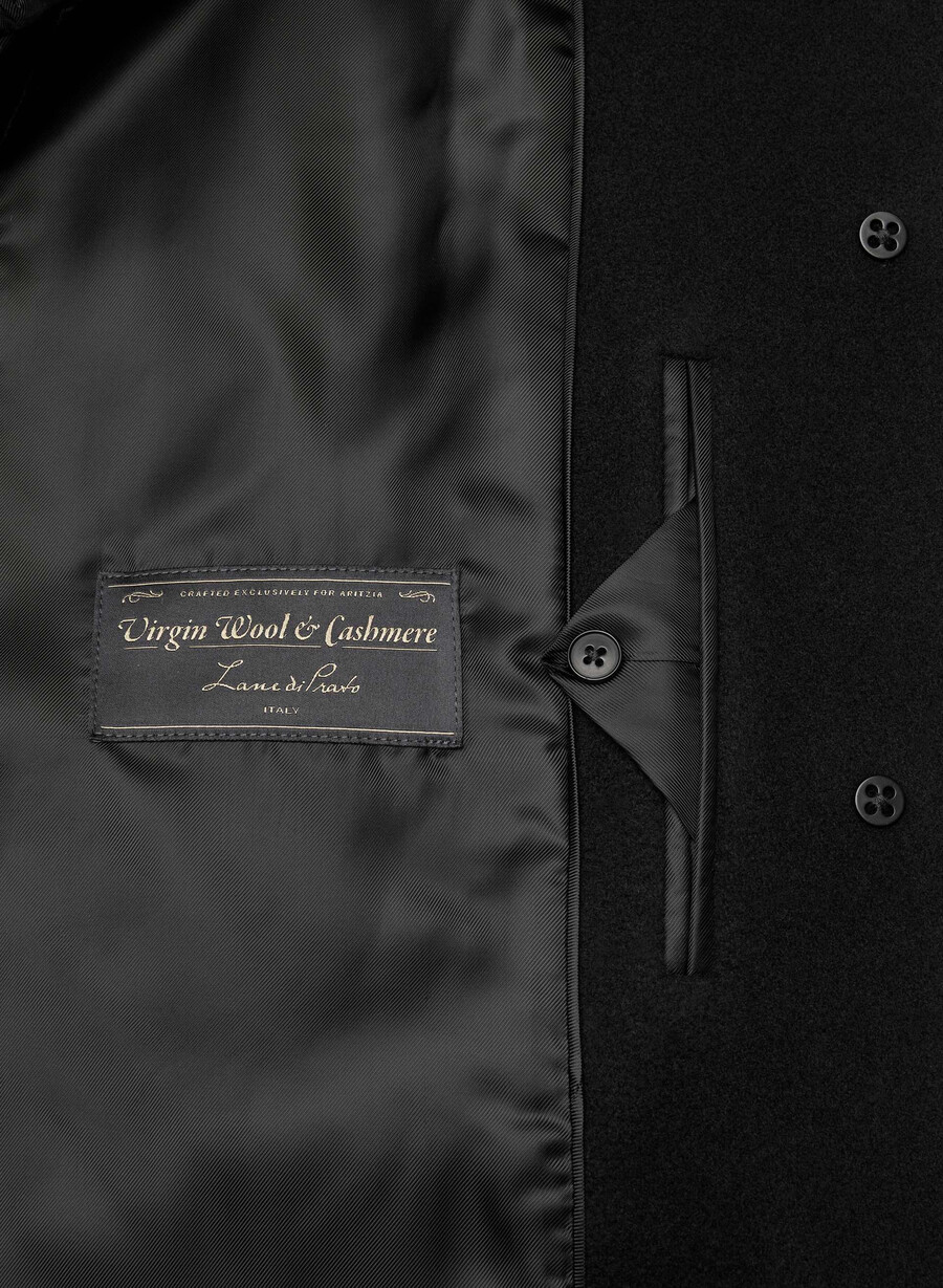 the cocoon coat - soft wool cashmere black