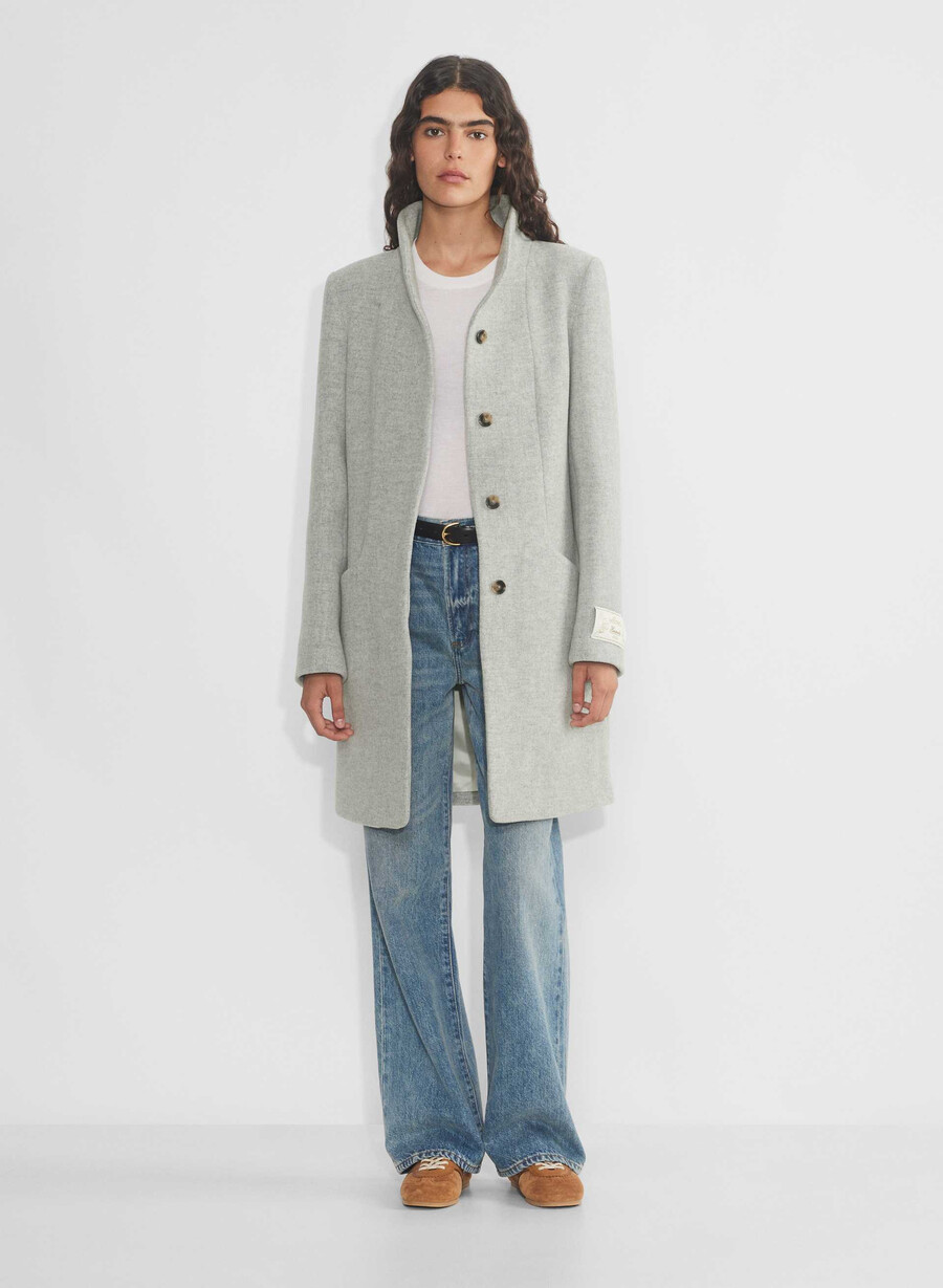 the cocoon coat - soft wool cashmere heather light grey