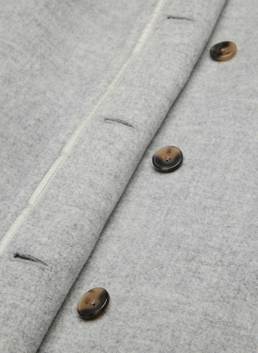 the cocoon coat - soft wool cashmere heather light grey