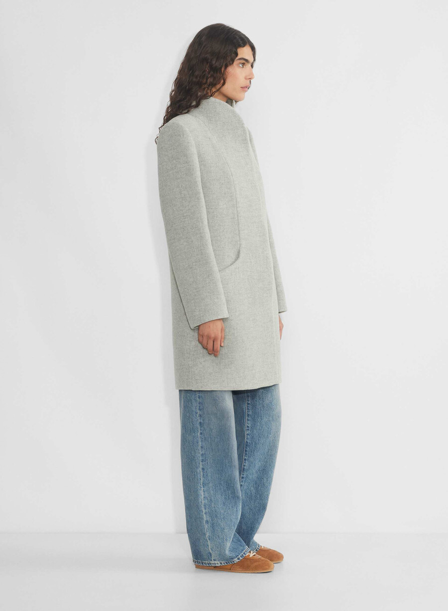 the cocoon coat - soft wool cashmere heather light grey