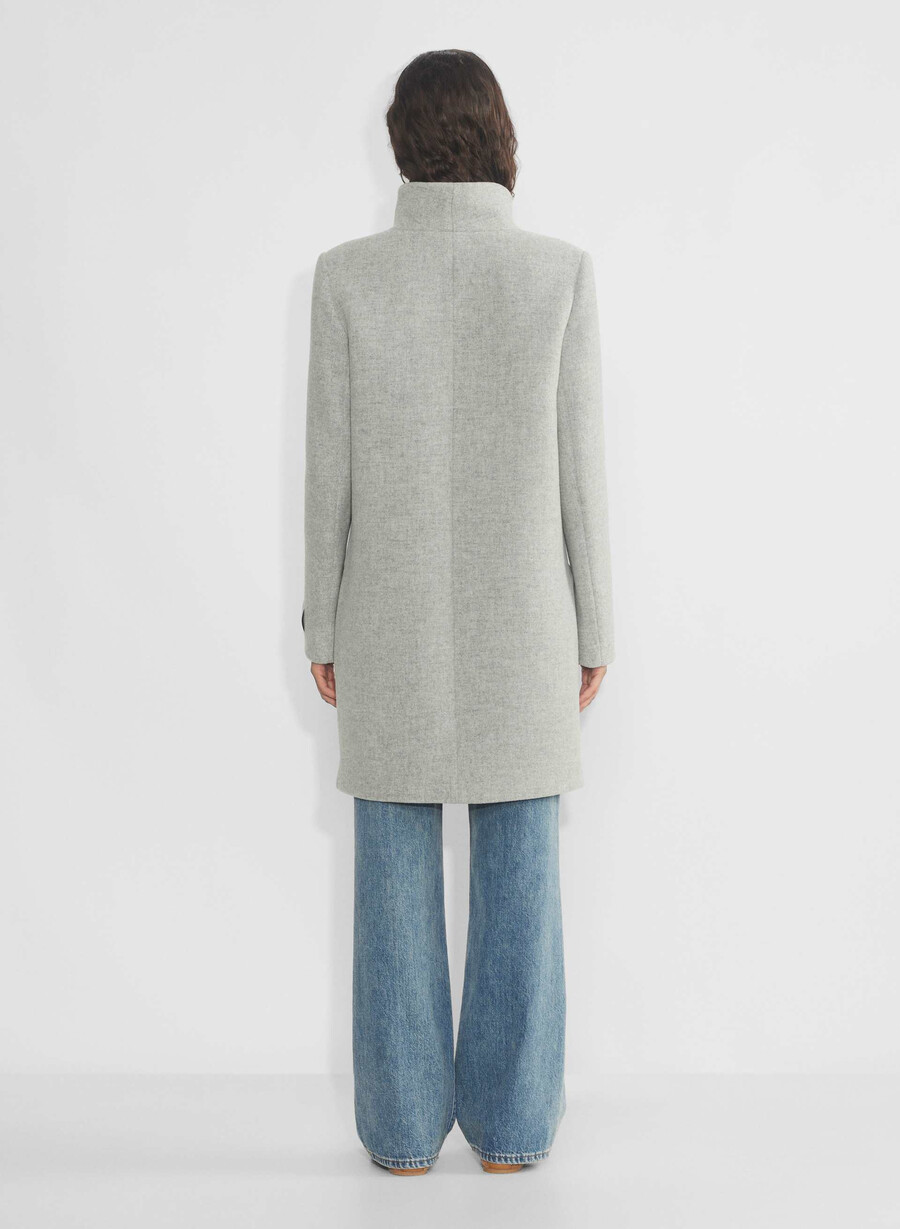 the cocoon coat - soft wool cashmere heather light grey