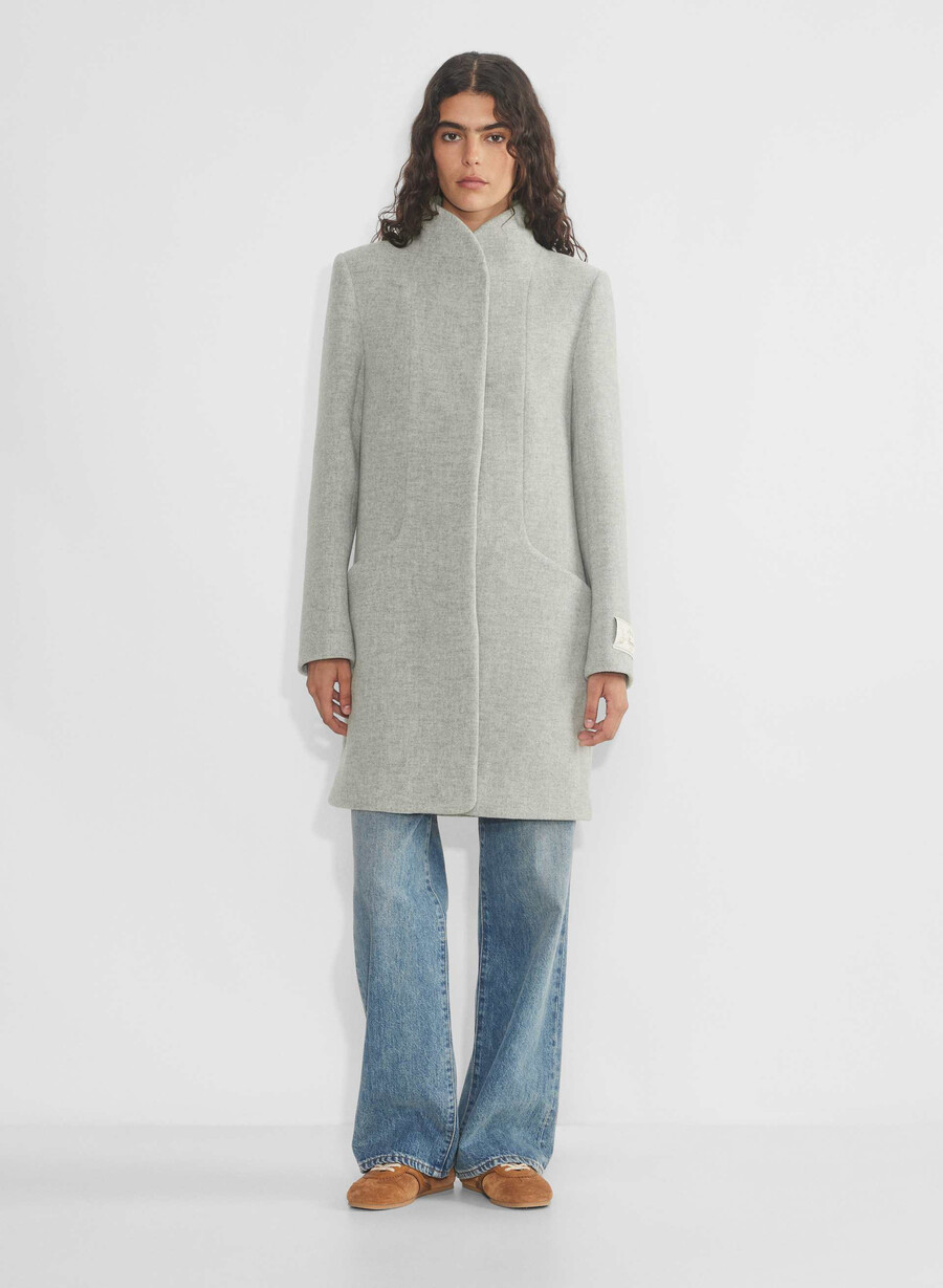 the cocoon coat - soft wool cashmere heather light grey