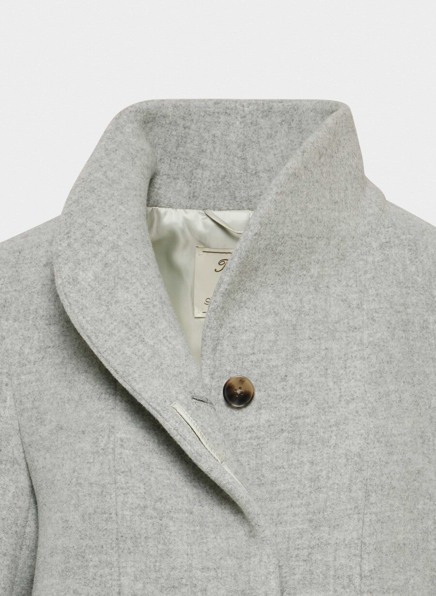 the cocoon coat - soft wool cashmere heather light grey
