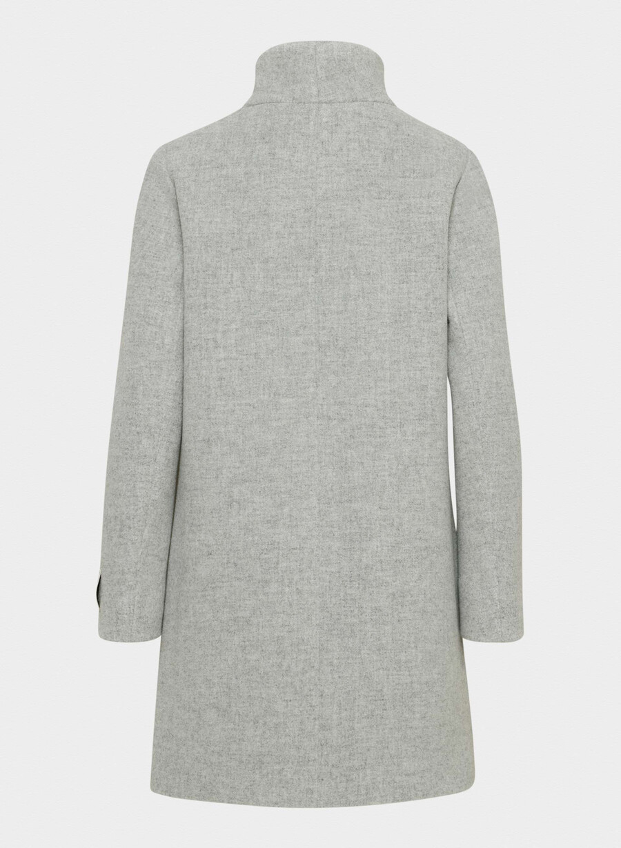 the cocoon coat - soft wool cashmere heather light grey
