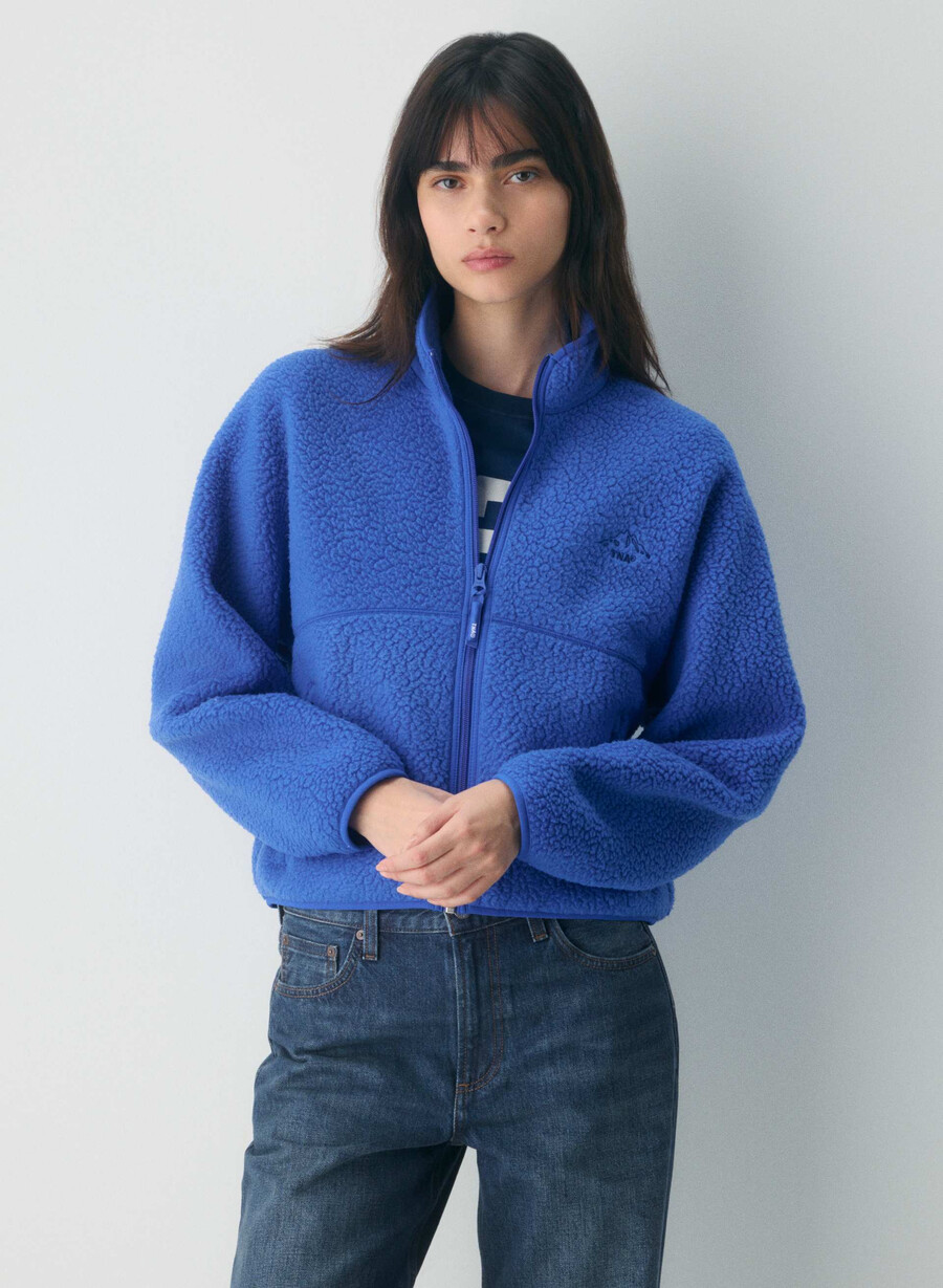 polartec thermal pro mockneck hi-hip zip-up jazz blue