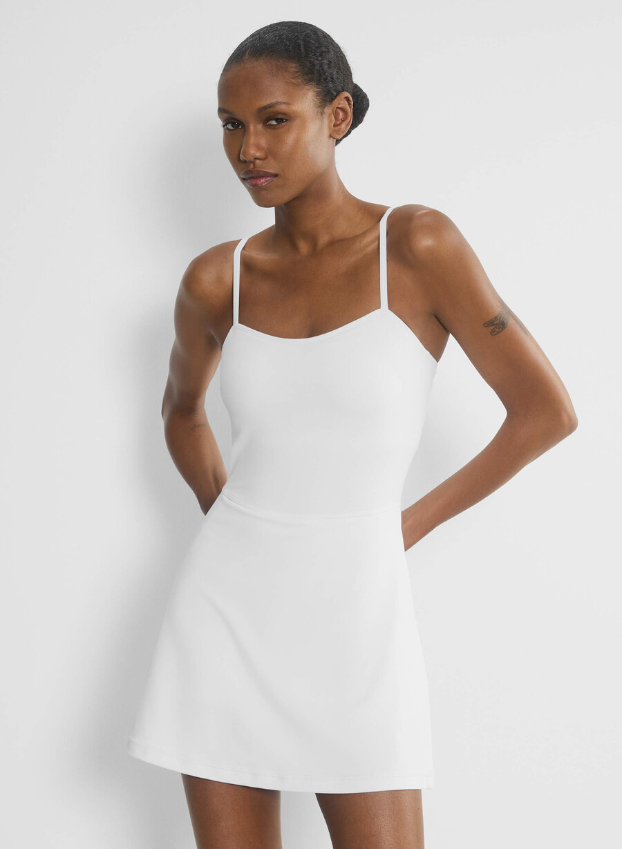 butter toss sweetheart sports dress bright white
