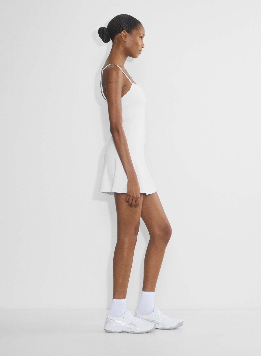butter toss sweetheart sports dress bright white