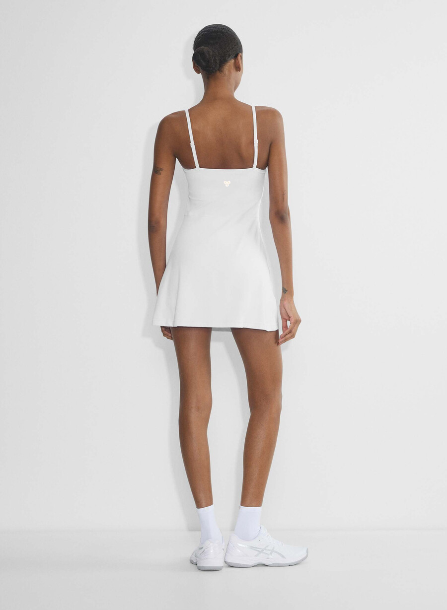 butter toss sweetheart sports dress bright white