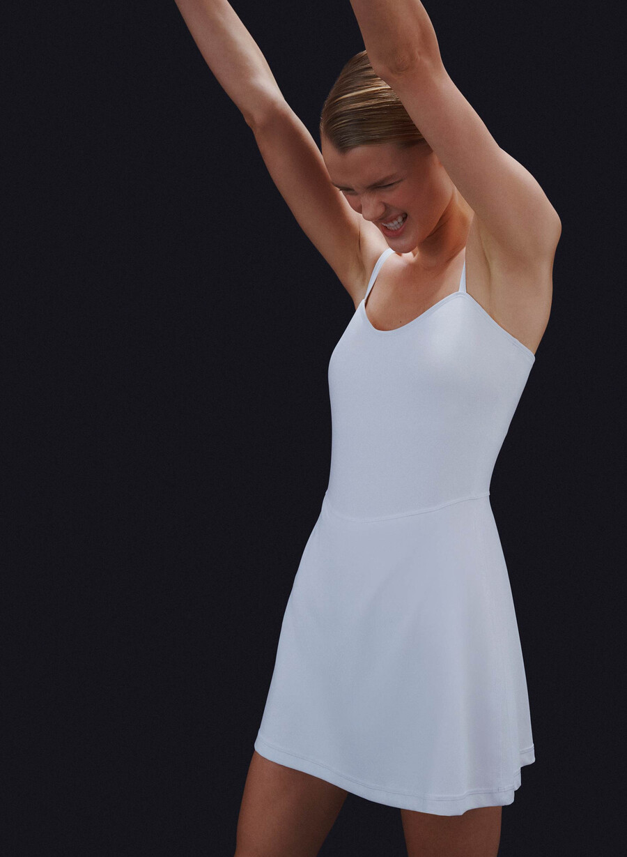 butter toss sweetheart sports dress bright white