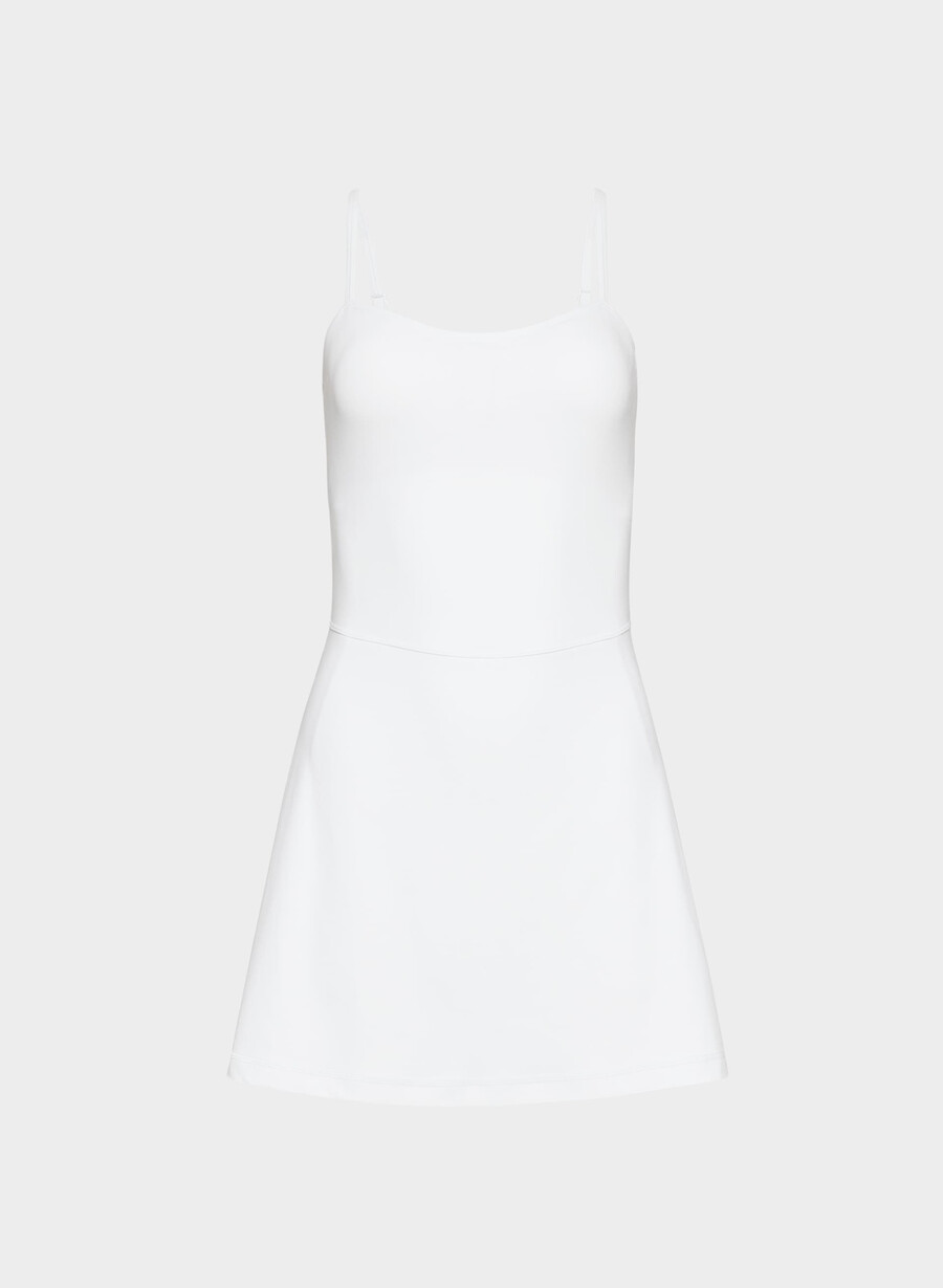 butter toss sweetheart sports dress bright white