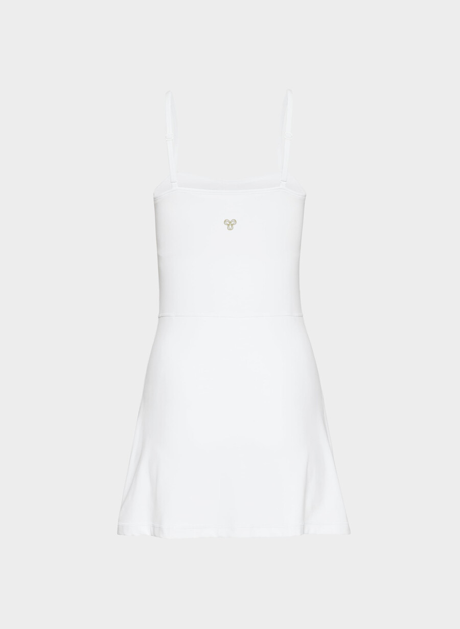 butter toss sweetheart sports dress bright white