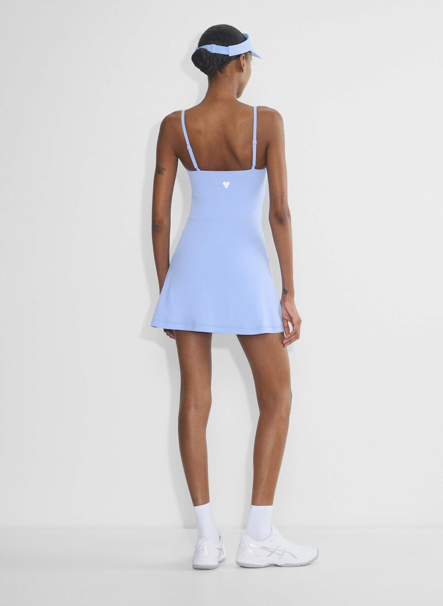 butter toss sweetheart sports dress dayflower blue