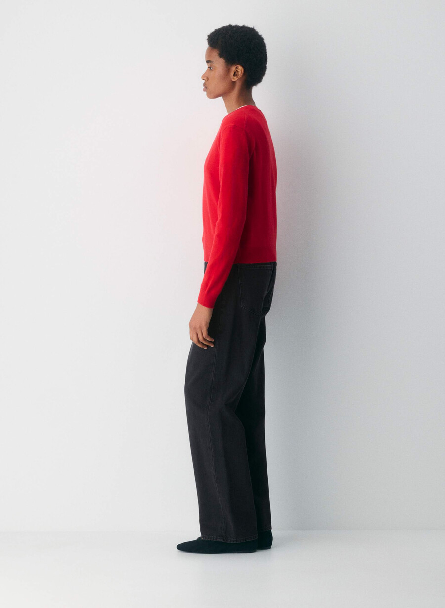 bare cashmere touchstone sweater flashing red