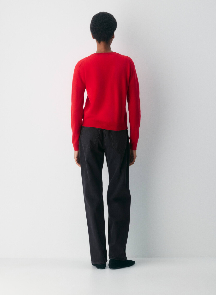 bare cashmere touchstone sweater flashing red