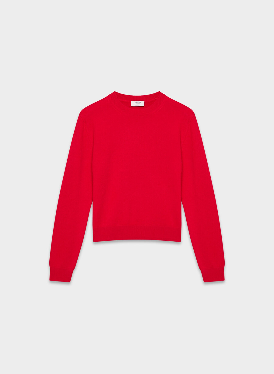 bare cashmere touchstone sweater flashing red