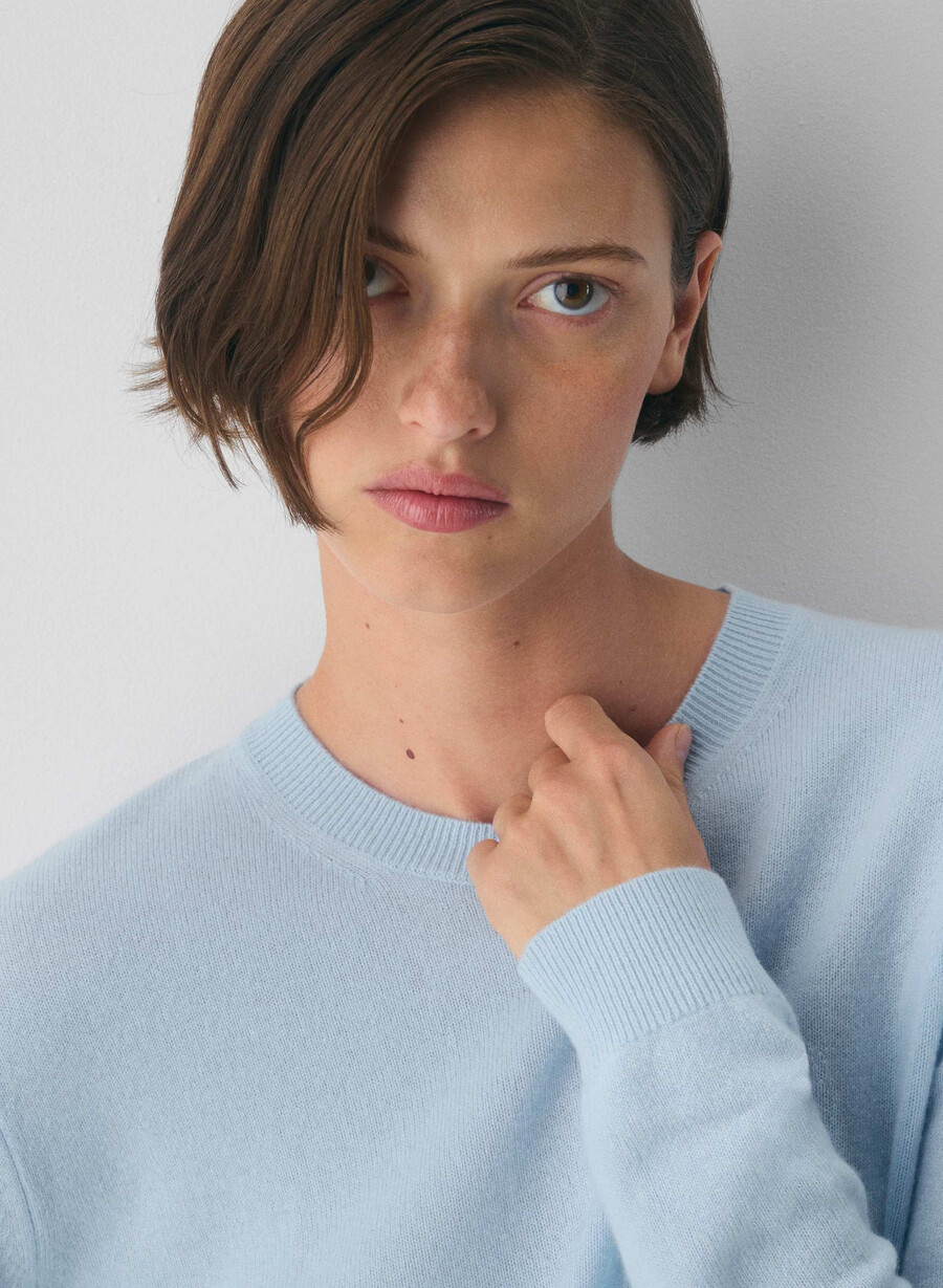 bare cashmere touchstone sweater villa blue
