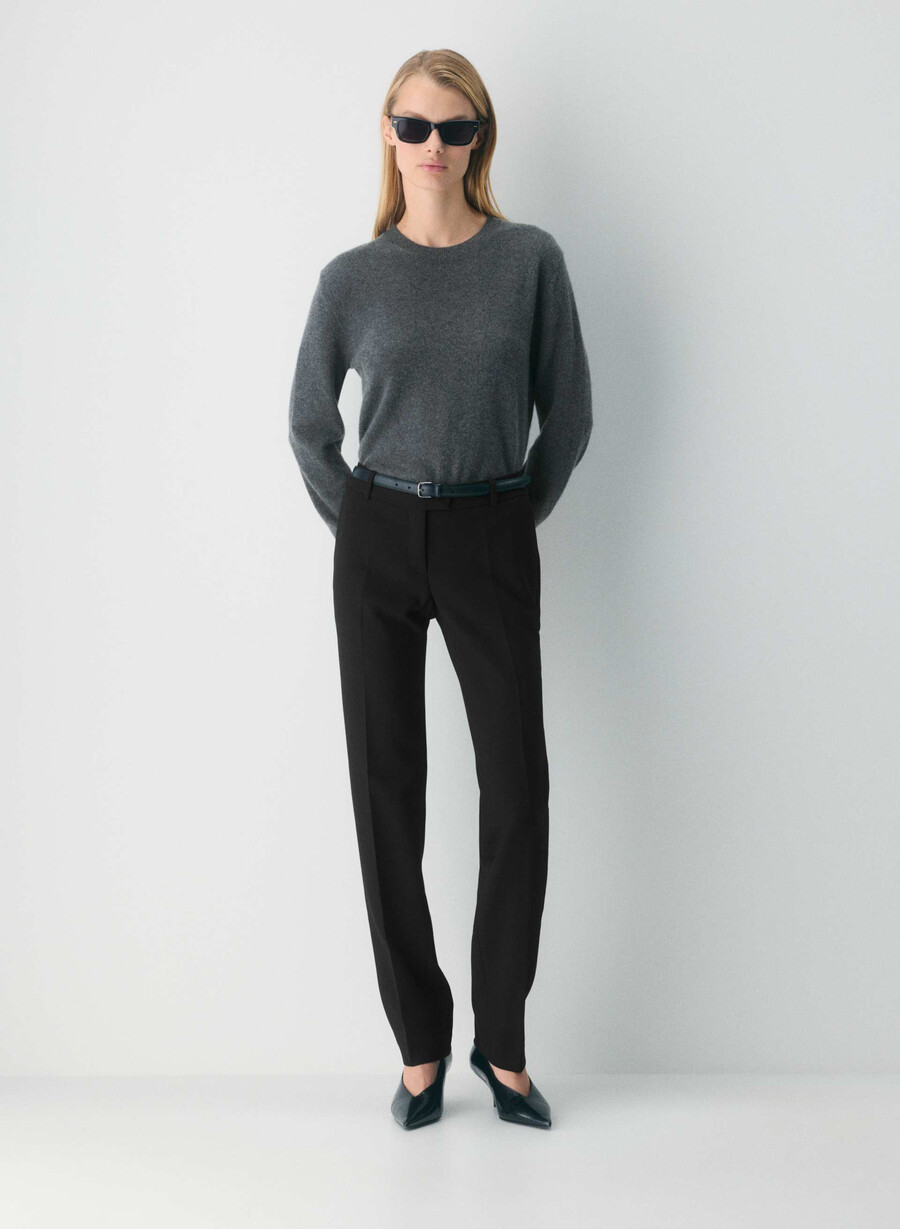 bare cashmere touchstone sweater heather charcoal