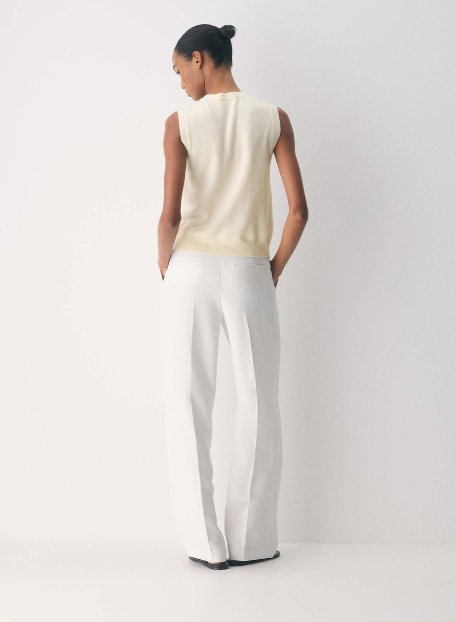 bare cashmere monogram sweater vest light birch