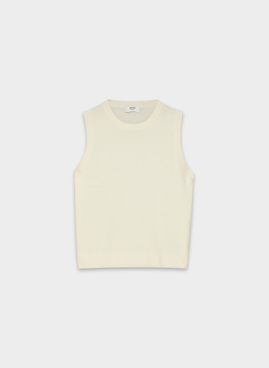 bare cashmere monogram sweater vest light birch