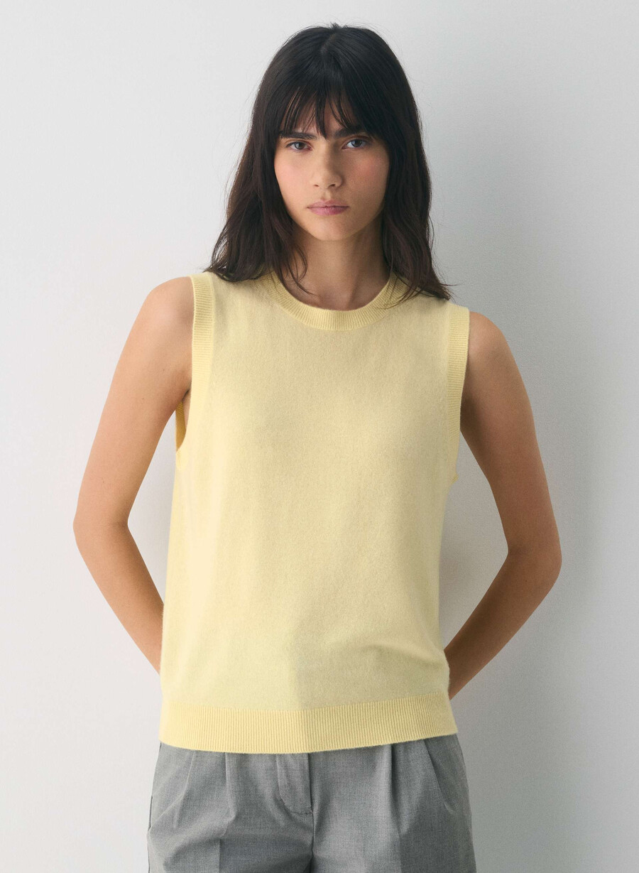 bare cashmere monogram sweater vest lemonade