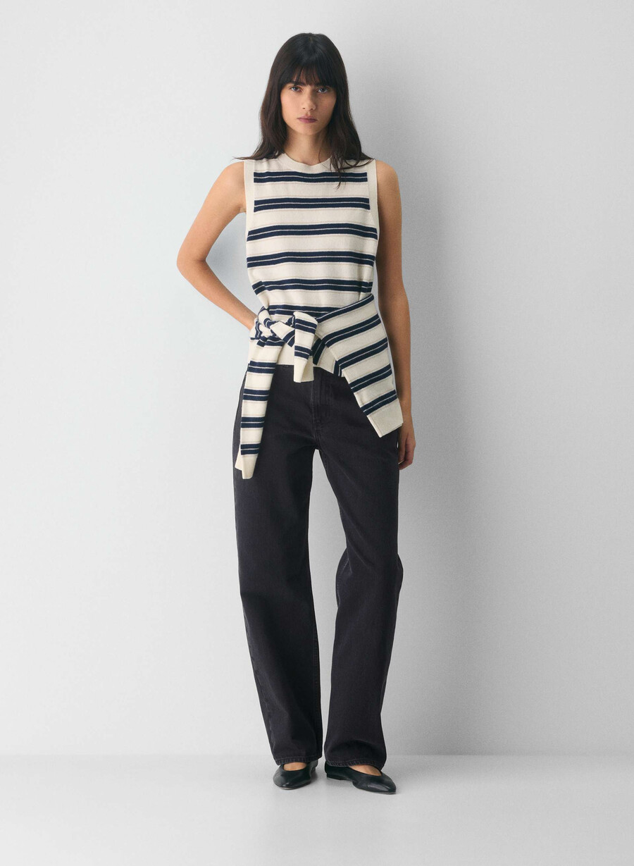 bare cashmere monogram sweater vest lt birch admiral