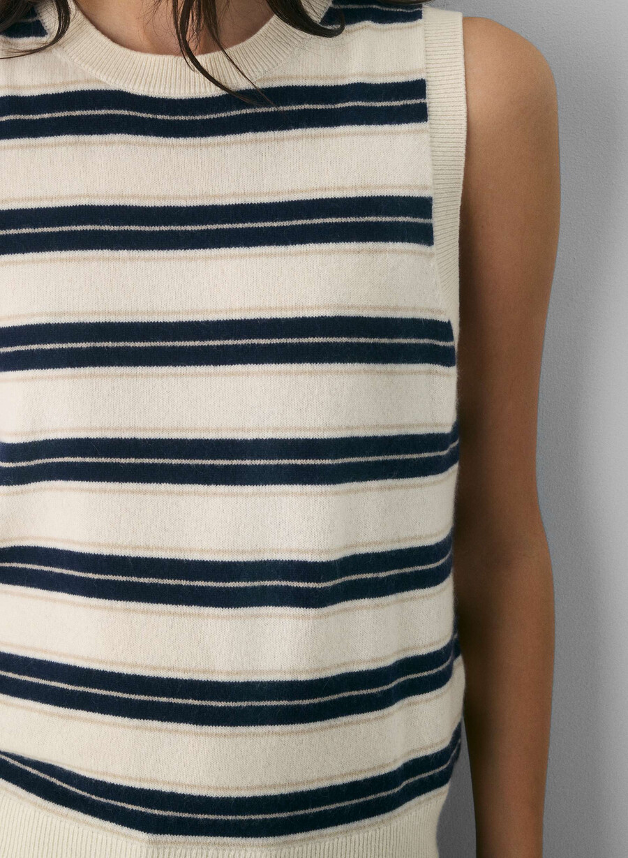 bare cashmere monogram sweater vest lt birch admiral