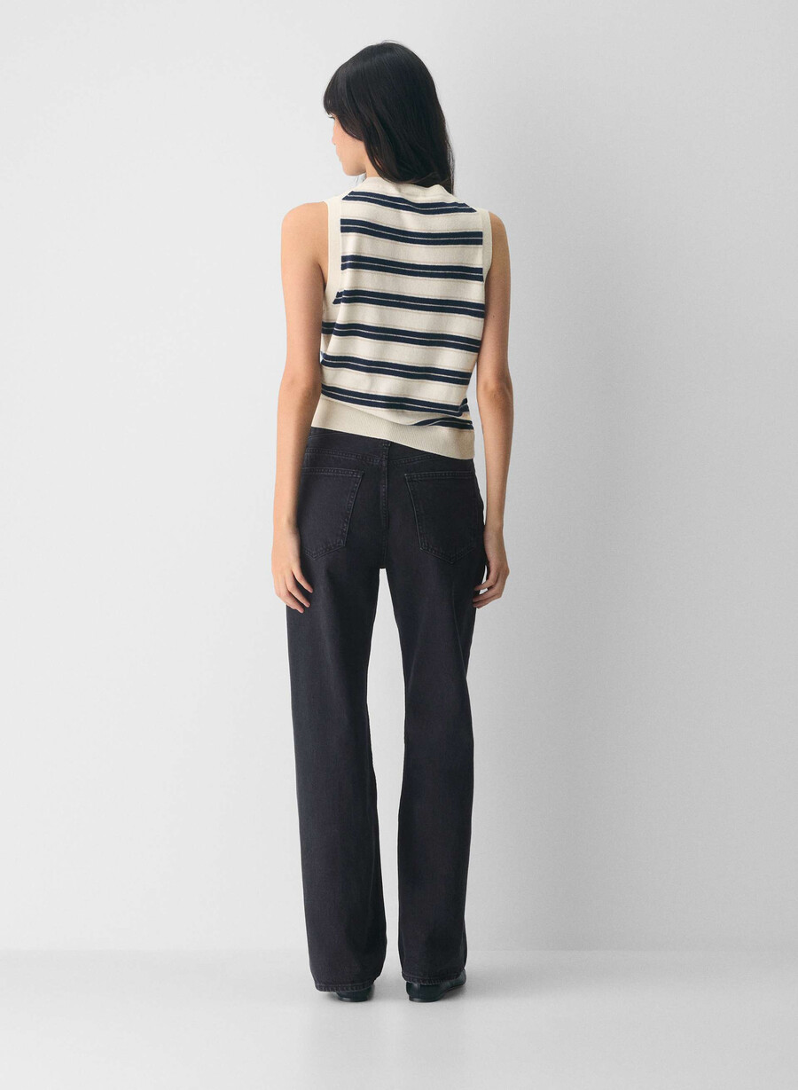 bare cashmere monogram sweater vest lt birch admiral