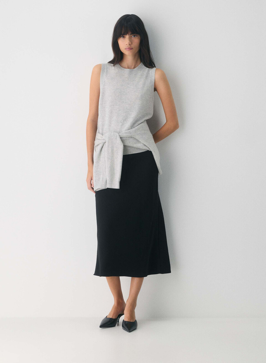 bare cashmere monogram sweater vest heather chrome