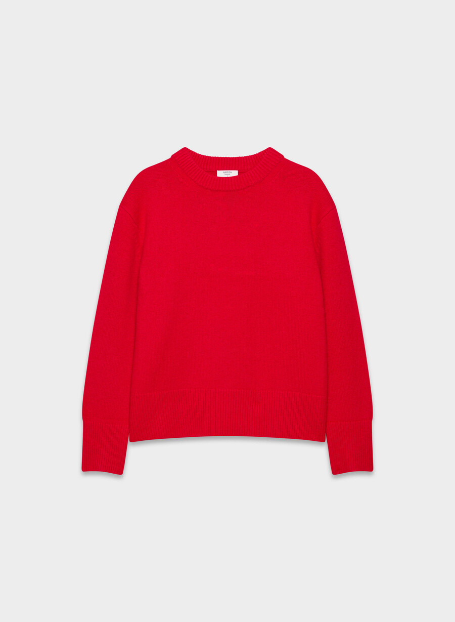 plush cashmere oversized crew sweater heather charcoal