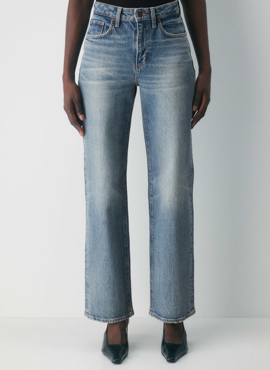 denim forum remy curve-fit hi-rise wide jean vintage medium blue