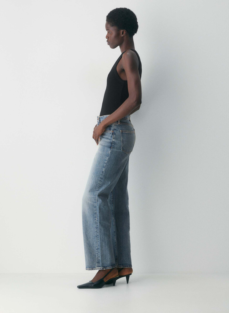 denim forum remy curve-fit hi-rise wide jean vintage medium blue