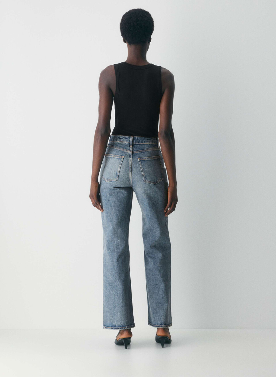 denim forum remy curve-fit hi-rise wide jean vintage medium blue