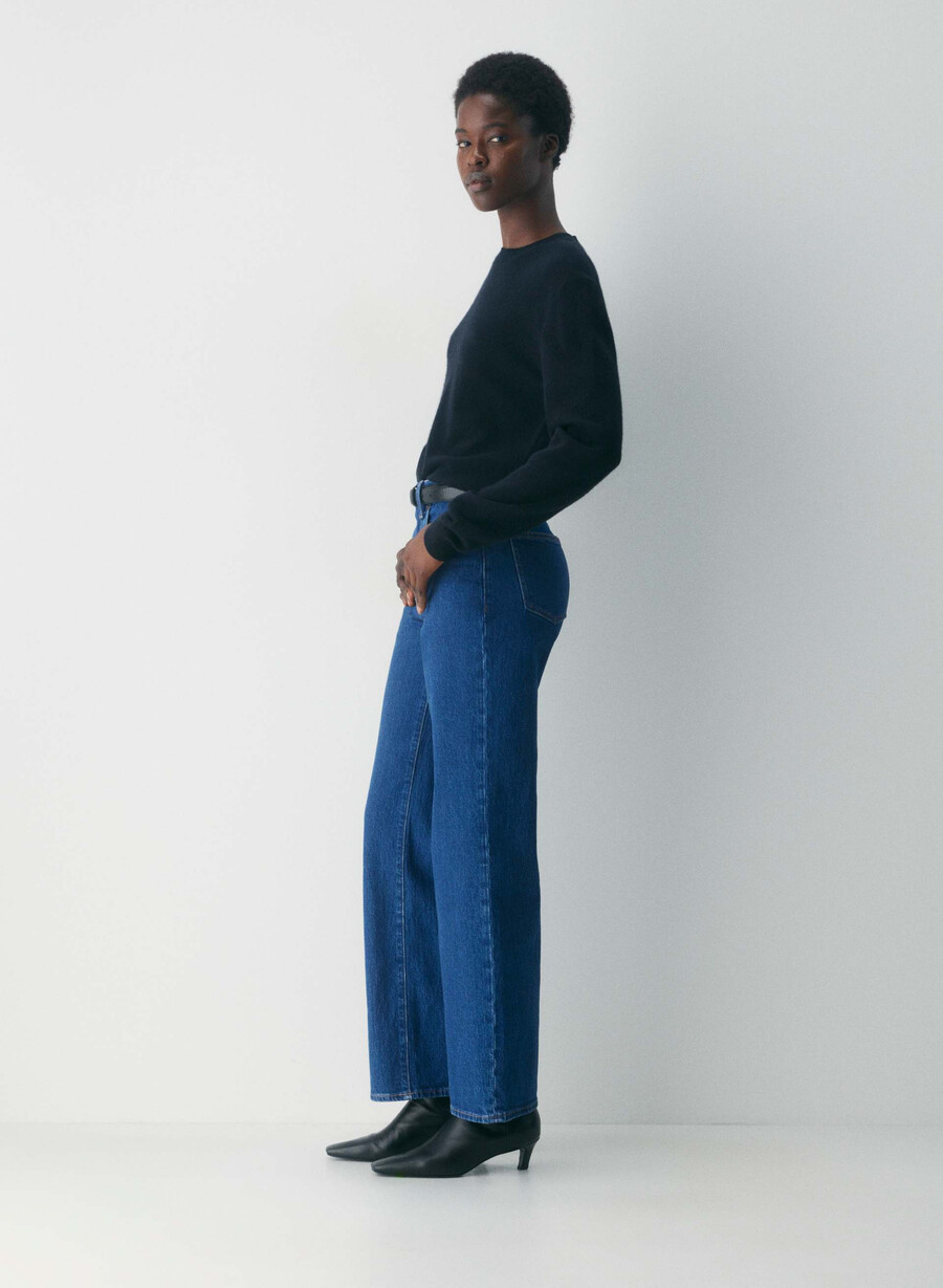 denim forum remy curve-fit hi-rise wide jean true medium blue