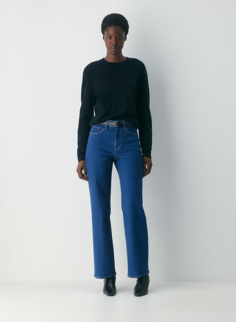 denim forum remy curve-fit hi-rise wide jean true medium blue