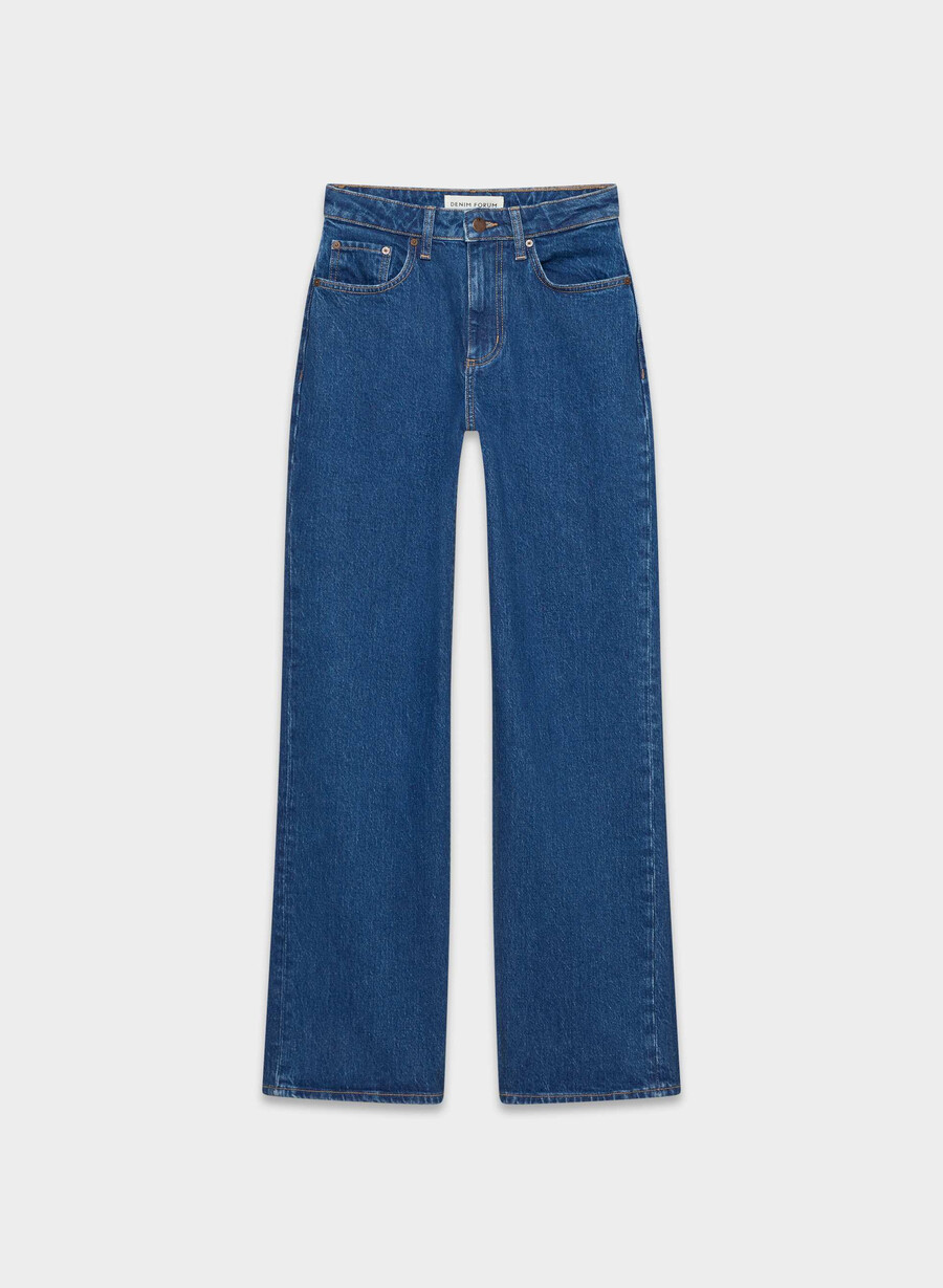 denim forum remy curve-fit hi-rise wide jean true medium blue