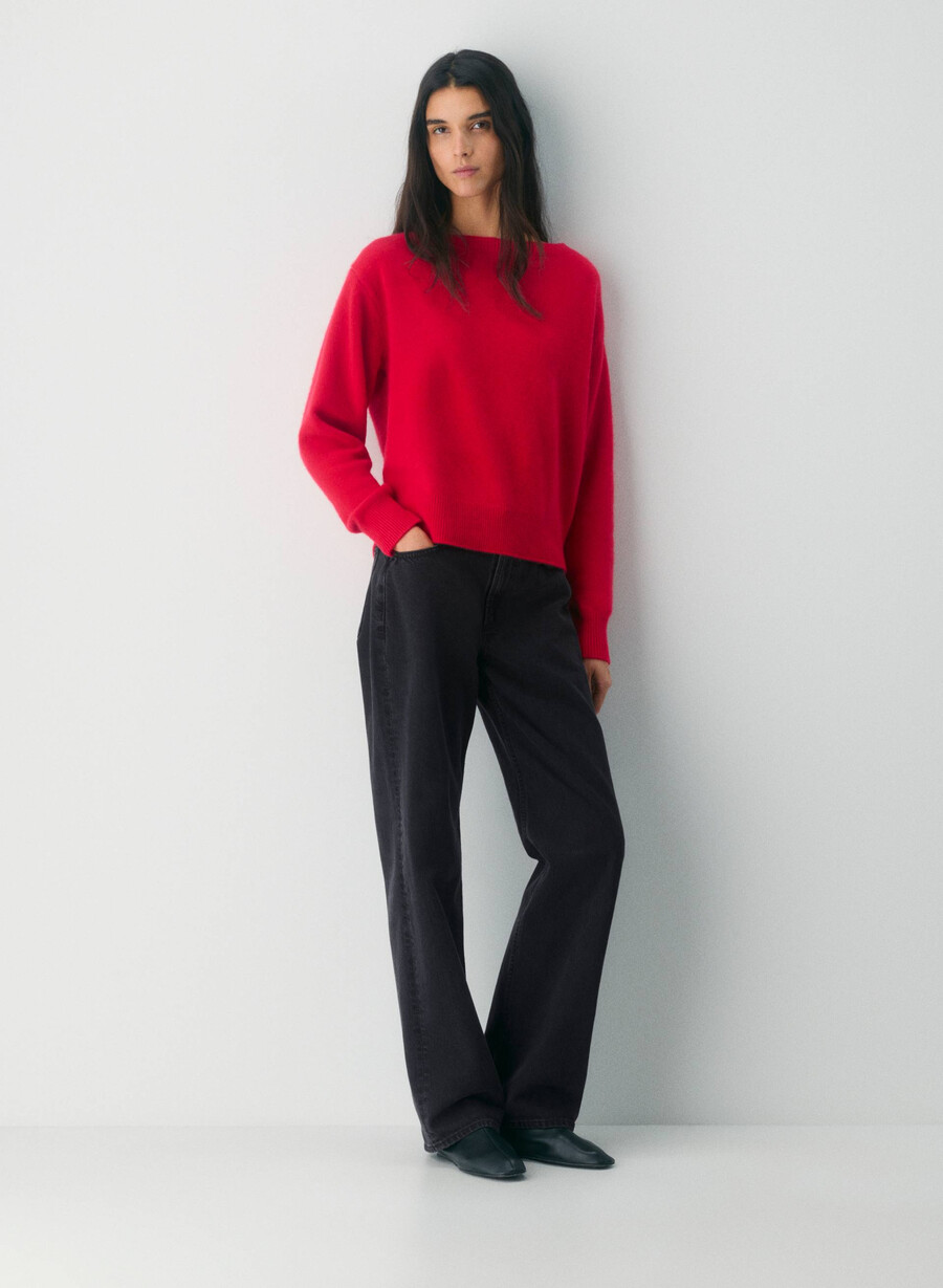 essential cashmere nuance sweater flashing red