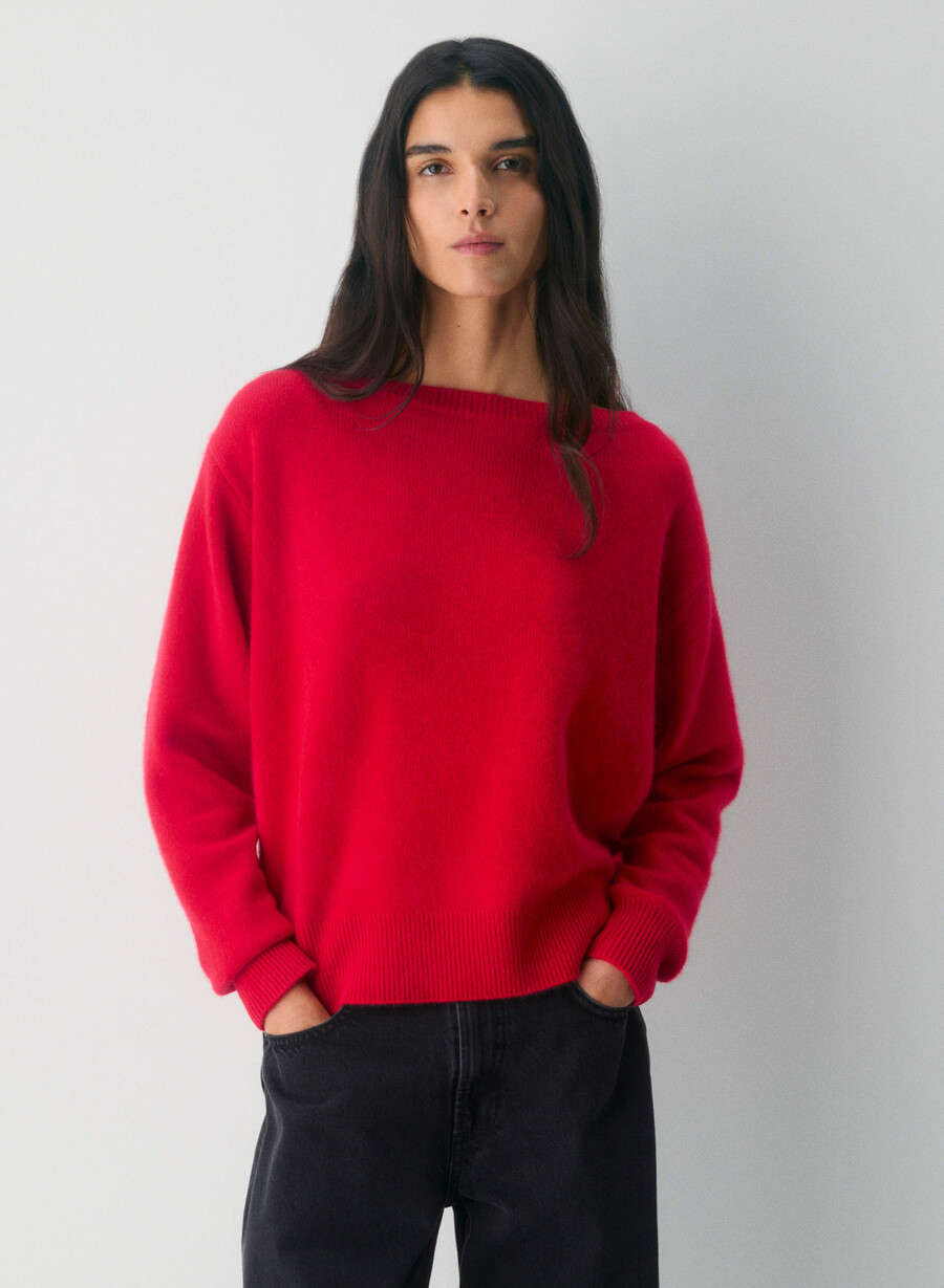 essential cashmere nuance sweater flashing red