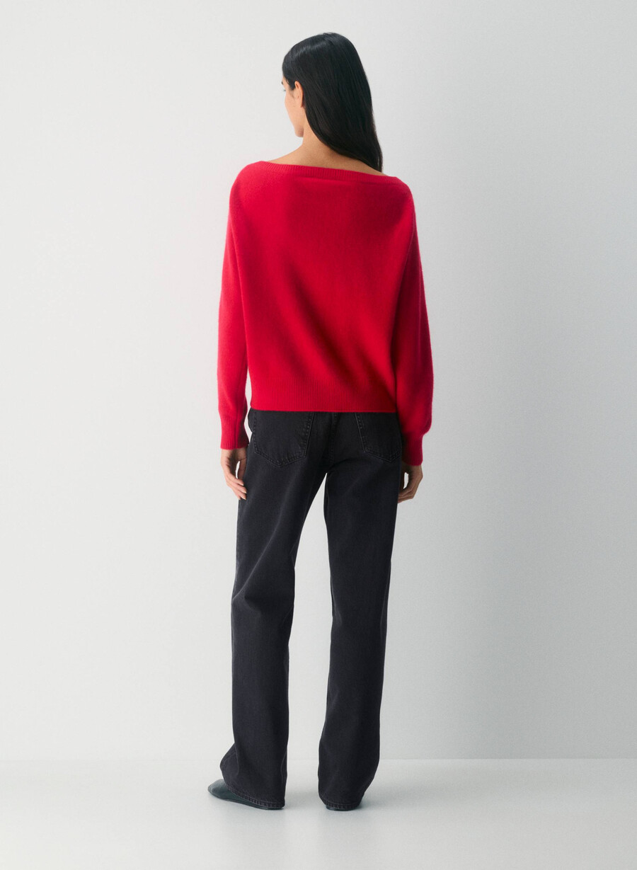 essential cashmere nuance sweater flashing red